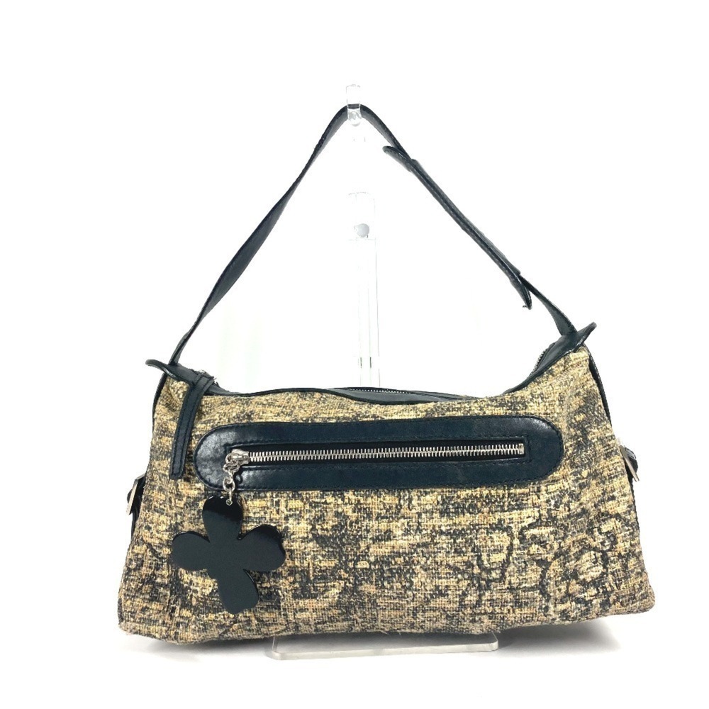 CHANEL Black Leather Logo Shoulder Bag